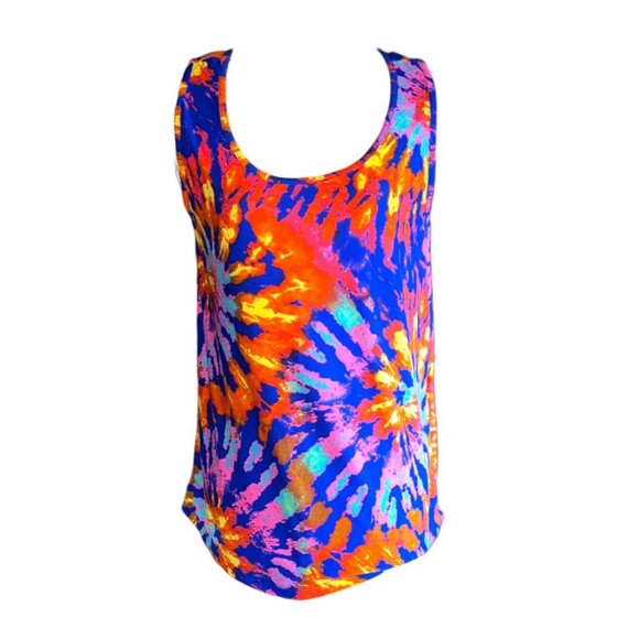 Colorful Tie-Dye Tank Top Scoop Neck One Step Up Size Medium - Picture 5 of 8
